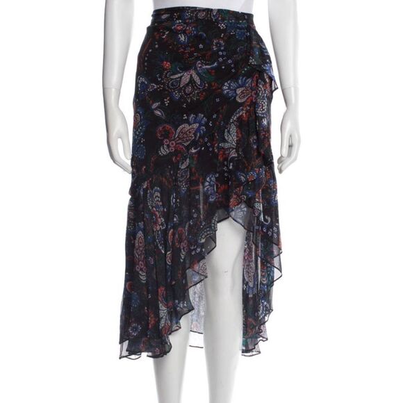 Veronica Beard Printed Silk Skirt
